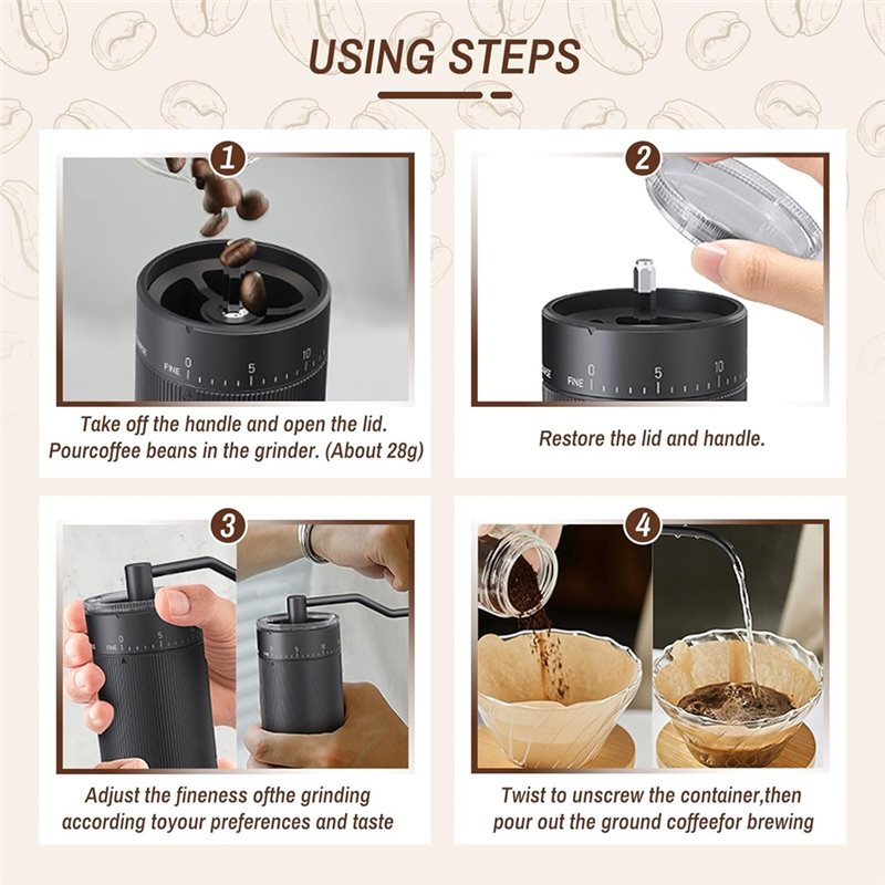Molinillo de café manual portá - Coffee Grinder Burr reseña y precio