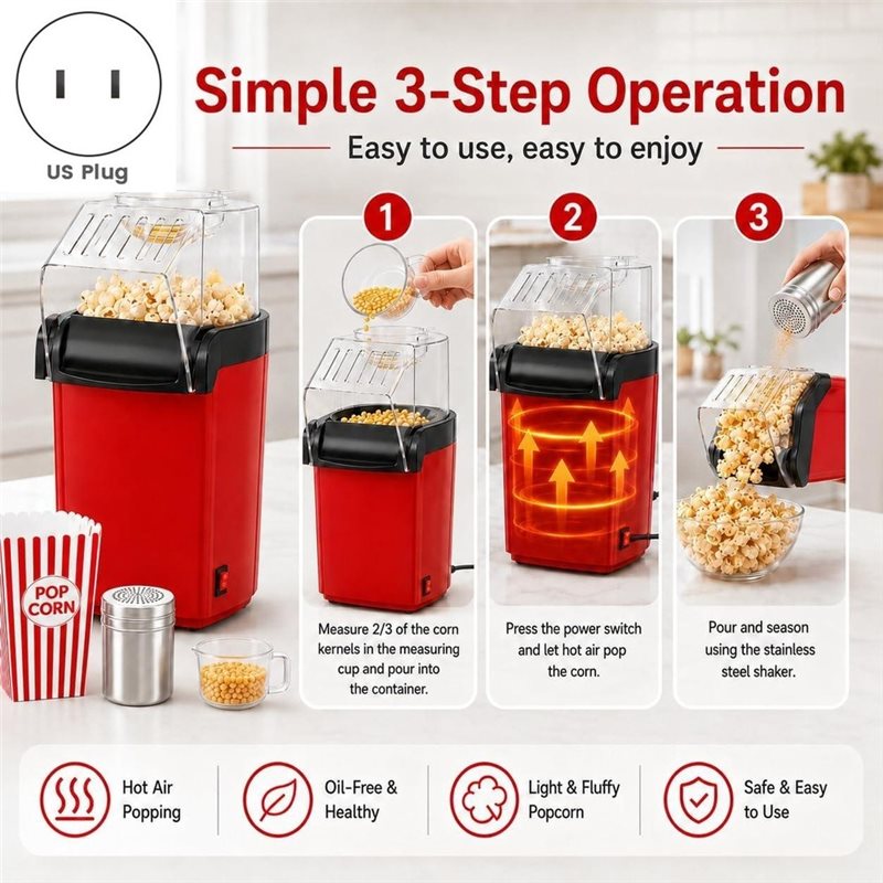Máquina de Palomitas de Maíz d - Air Popcorn Maker reseña y precio